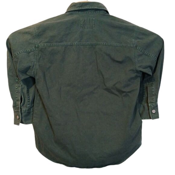 Levi’s VTG Olive Green Button Up Shirt/Shacket Kid's Small/Flaw - Picture 4 of 8
